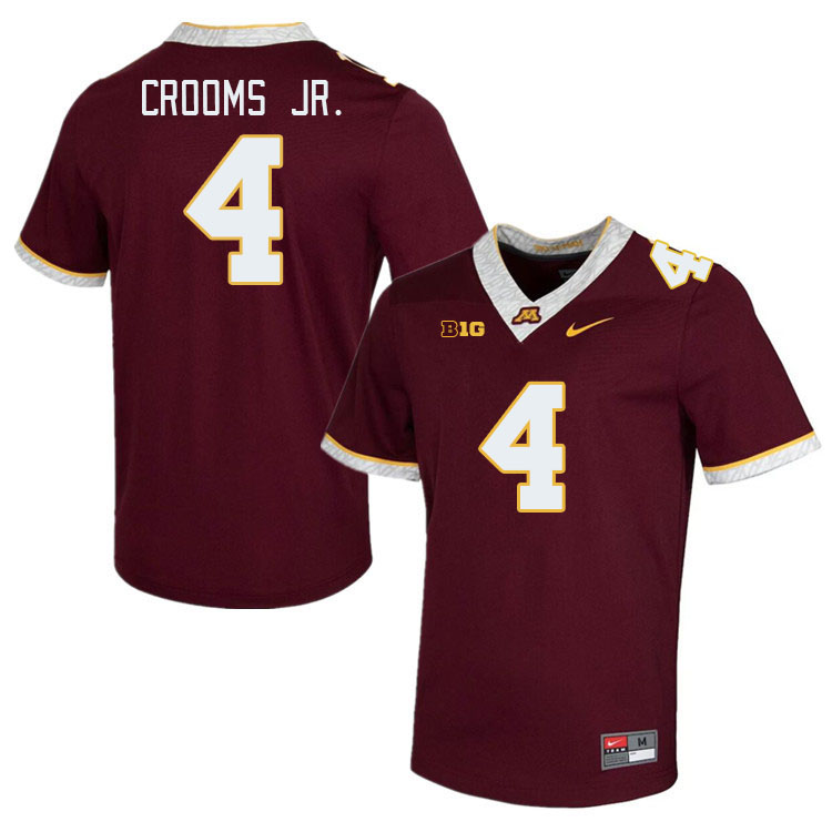 Men #4 Corey Crooms Jr. Minnesota Golden Gophers College Football Jerseys Stitched-Maroon - Click Image to Close